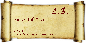 Lenck Béla névjegykártya